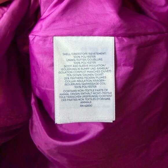 Lands' End Women's Down Puffer Jacket in Magenta Size M (8-10) - Picture 6 of 8
